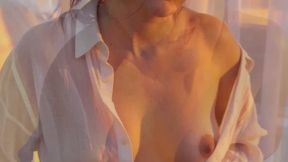 white shirt sunrise tease