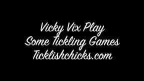 Vicky Vix Howls with Laughter While Playing Tickling Games