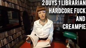 2guys 1 librarian hardcore fuck and Creampie