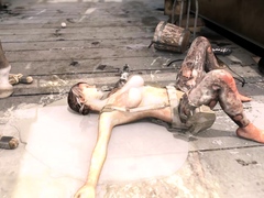 Brunette is shafted in a 3D fucking