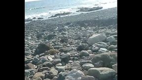 Jerking off at the beach