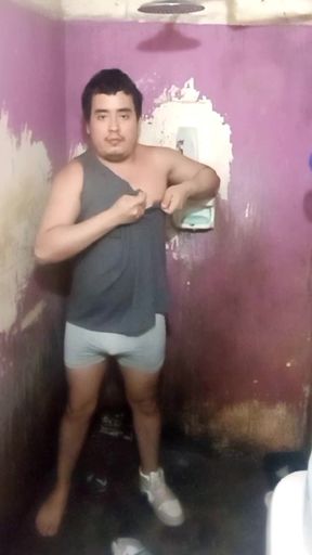 Jesus in boxer pulling his penis 165