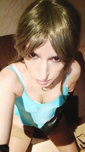 Crossdrrsser Face with Cum