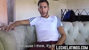 Young Latino's first time bareback fuck for money in a wild session