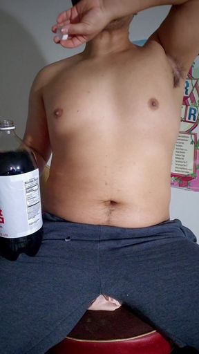 Belly Okay with Pepsi and Mentos Engorged Belly