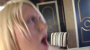 Naughty Blonde Slut in Fishnets Gets Oily Body Fucked From Behind Doggy Creampie