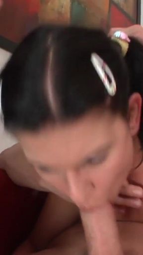 Captivating moment from "Brunette girlfriend pays off the debt of her boyfriend with"