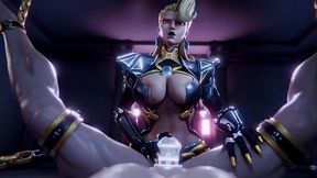 Emma Frost straponing a guy