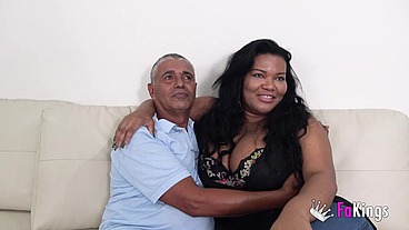 SUPER-HOT Latin MILF gets a hot fuck from a grandpa so we all see them