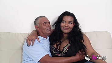 SUPER-HOT Latin MILF gets a hot fuck from a grandpa so we all see them