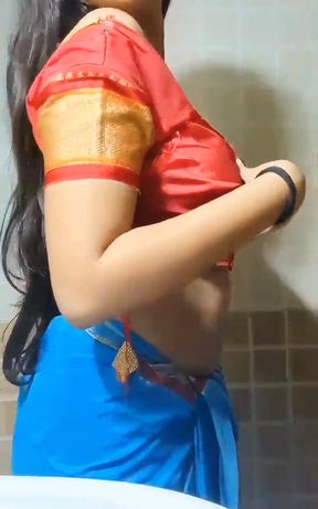Hot Bengali wife strips out of her saree