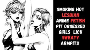 leather pvc clad smoking hot model lesbian anime fetish pit obsessed girls lick sweaty armpits
