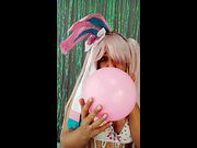 Can you guess my cosplay? 💗 it´s videogame & anime related  #balloons #looner #cosplay #bunnylooner