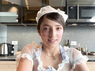 My 1st squirts in a very marvelous maid outfit and oral-job
