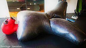 Kino Payne And Elise Graves In Inflatable Gimp Face Sitting