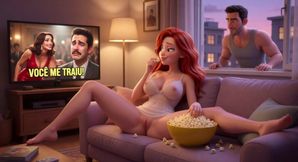 Voluptuous Redhead's Open Window Tease Leads to Passionate Sofa Encounter with Neighbor (AI generated)
