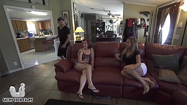 Two Hot, Horny Housewife Milfs Seduce and Cheat with Pizza Delivery Guy - Shiny Cock Films - Jane Cane - Coco Vandi
