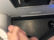 College Boy with Huge Dick Cums on Plane