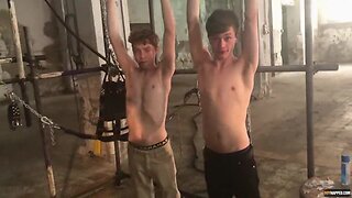 Submissive teenagers tormented and hammered in rough bareback foursome