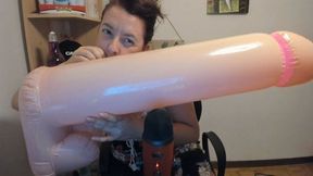 Inflating big inflatable penis in ASMR with Blue Yeti microphone 720avi