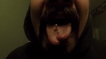 forked and pierced tongue