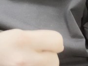 young twink gently jerks off his cock in the office while no one is watching