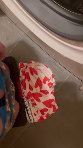 Young 19yo Perv Boy Cums on Fresh Underwear and Puts It Back in the Washing Machine