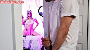 Cosplay trans beauty gets assdrilled by guy