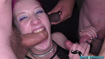 Catalia Valentine and Linda Lush BUKKAKE snowballing