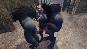 draenei has a threesome with werewolves - warcraft porn parody