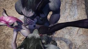 draenei has a threesome with werewolves - warcraft porn parody