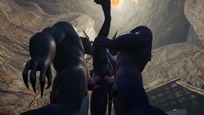 draenei has a threesome with werewolves - warcraft porn parody