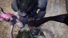 draenei has a threesome with werewolves - warcraft porn parody