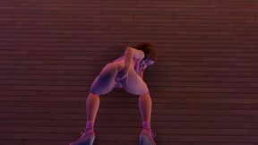 cute chick is playing with her ass