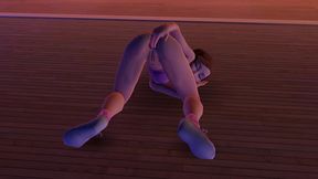 cute chick is playing with her ass