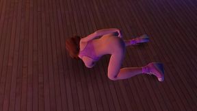 cute chick is playing with her ass