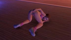 cute chick is playing with her ass