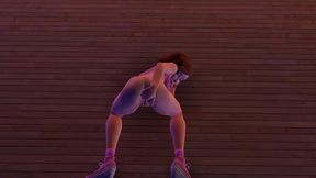cute chick is playing with her ass