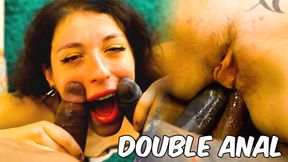 Interracial DAP Threesome - Double Anal, Hardcore &amp; Facial