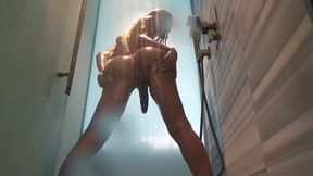 Steamy anal fuck in a shower with a stunning Blonde Latina tranny
