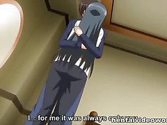 Hard core hentai with busty girl on big stick