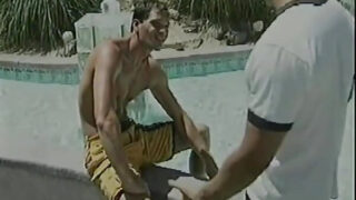 Horny gay bottom jerks off as he sucks dick hungrily