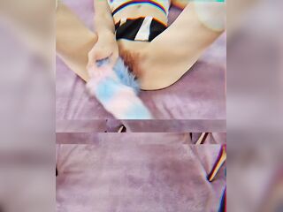 mother I'd like to fuck Cheerleader playing with her fuzzy tail