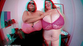 3D Anaglyph - The Titty Fuck Competition: Maja versus Lexxxi - who will win? (Clip No 2422 - wmv version)