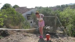 Melodie - First Ever Bondage Walk Training for the british Newcomer - Full Clip wmv HD