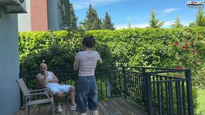teen liv lauren backstage - shooting the backyard hard fuck with stepdad’s friend!