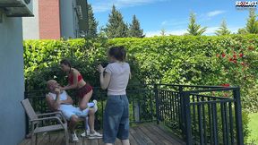 teen liv lauren backstage - shooting the backyard hard fuck with stepdad’s friend!