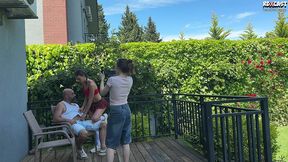 teen liv lauren backstage - shooting the backyard hard fuck with stepdad’s friend!