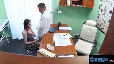 Czech nurse gets her tits milked at the doctor's office