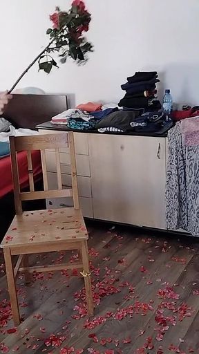 Sexy Stepmom Has Fun with Naked Roses.